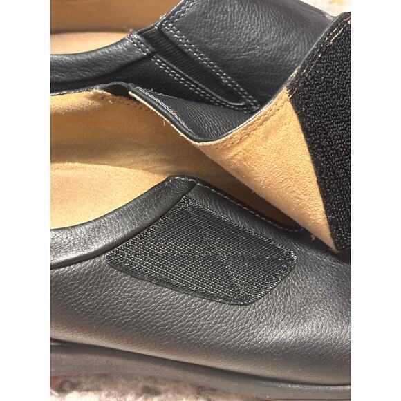 Halsa Black Leather Comfort Slip On Shoes Women’s Orthotic Walking Loafers 11 - Picture 3 of 9
